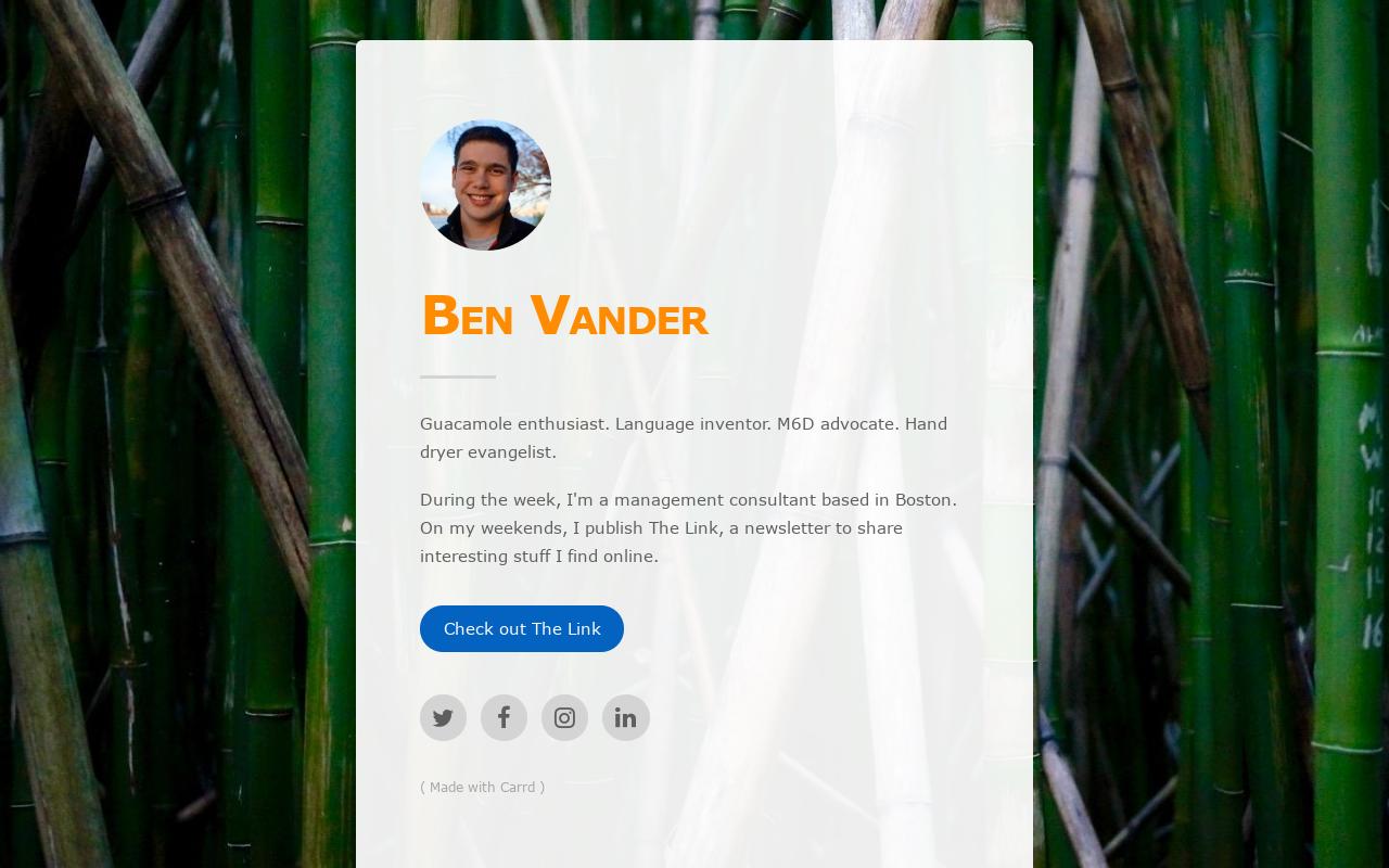 Carrd profile picture for @vander